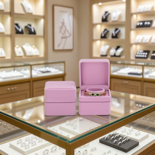 KUKUVR 4 Pcs Velvet Bracelet Gift Box, Jewelry Storage Holder Case for Bangle Anklet beaded bracelet Birthday Anniversary, Gift for Women (Pink) - color: Pink