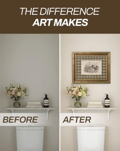 InSimSea Gold Framed Duck Wall Art, Sketch Animal Canvas Print, 13x16 In - color: Duck Sketch, size: 16"L x 13"W