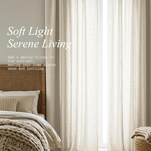 AUSSPVOCT 102 Inch Curtains Pinch Pleated Linen-Like Drapes 2 Panel Set - color: Burlywood Birch, size: 60"W x 102"L (Pack of 1)