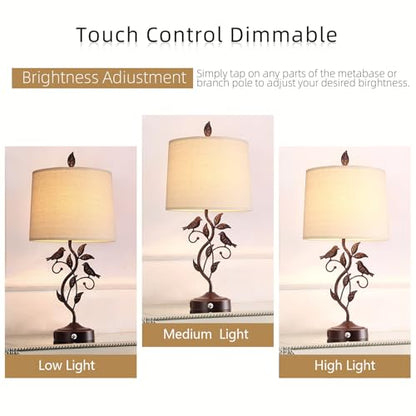 27" Set of 2 Touch Farmhouse Table Lamps for Living Room - color: ‎Bronze