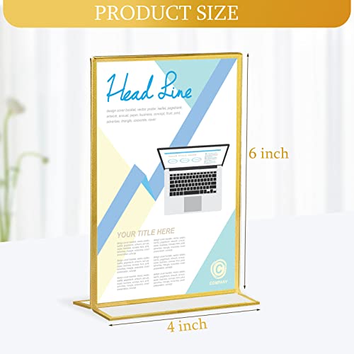 Hoteam 18 Pack Gold Wedding Acrylic Holder 4 X 6 Inch Vertical Frames - color: Vertical, size: 4 x 6 Inch