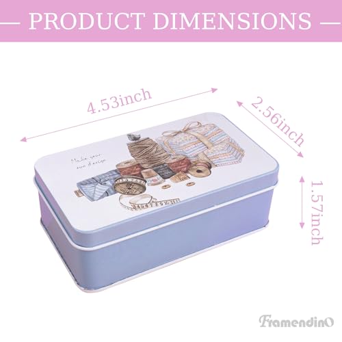 Framendino, 5 Pack Mini Tinplate Tin Boxes Trinket Jewelry Coin Containers for Jewelry Storage Case (Random Color) - color: Sewing