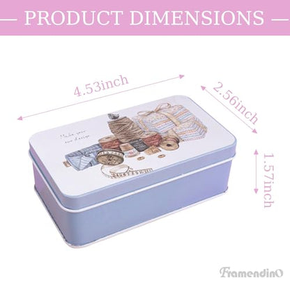 Framendino, 5 Pack Mini Tinplate Tin Boxes Trinket Jewelry Coin Containers for Jewelry Storage Case (Random Color) - color: Sewing