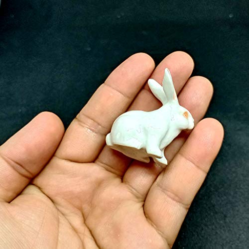 Handmade Ceramic White Rabbit Figurine, Easter and Shelf Decor