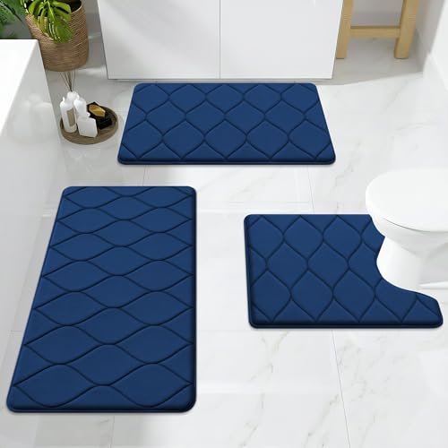Smiry Memory Foam Bath Mat 24x16, Ultra Soft Absorbent Bathroom Rugs