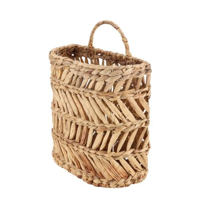 SHCMSADO Wicker Hanging Basket Handmade Woven Hanging Storage Basket Natural Wicker Decorative Baskets for House Garden Wedding Wall Decorations,12*5*12