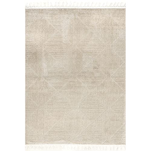 nuLOOM Kerry Beige Geometric Power Loomed Area Rug, 7' x 9' - color: Kerry Beige, size: 6'7" x 9' (Rectangular)