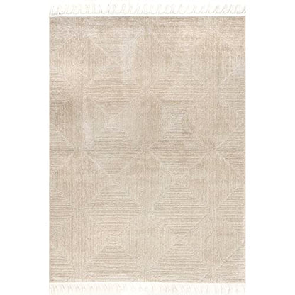 nuLOOM Kerry Beige Geometric Power Loomed Area Rug, 7' x 9' - color: Kerry Beige, size: 6'7" x 9' (Rectangular)