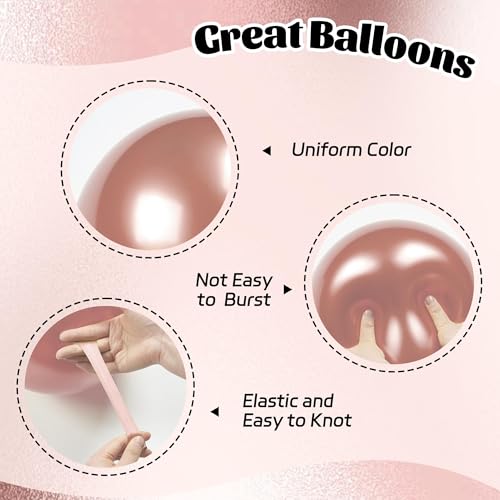 60pcs Rose Gold and Black Balloons 12inch with Rose Gold Confetti Balloons - color: Rose Gold Black