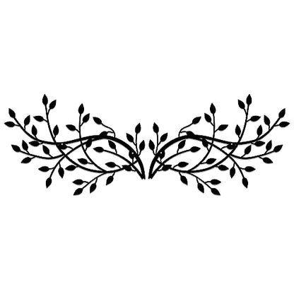 Metal Tree Leaf Wall Decor, Olive Branch Art Bed Hanging Sculptures. - color: Olive Branch-Black