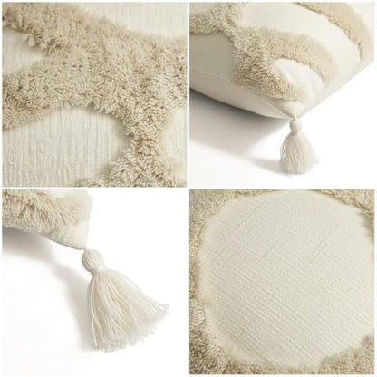 JMGBird Boho Throw Pillows for Couch Pillows with Inserts Included - color: Kahaki, size: 18" x 18" (Pack of 2)