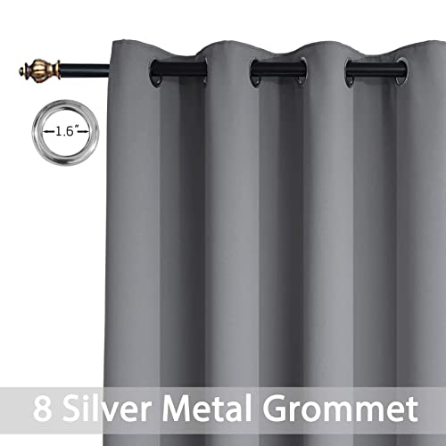 Yakamok Grey Room Darkening Curtains 84 inch Gray Sliding Door Drapes - color: Grey, size: 52"W x 84"L (Pack of 1)
