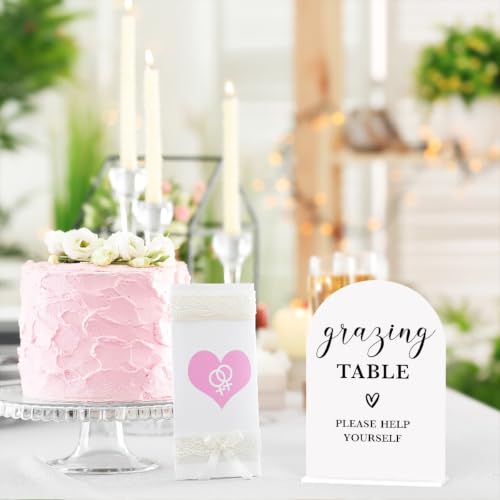Grazing Table Sign, Grazing Table Supplies, White Acrylic Wedding Signs - color: Grazing Table