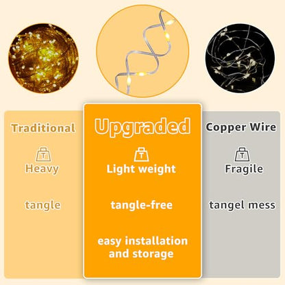 Ollny Curtain Lights 600LED 19.7ft x 9.8ft, IP67 Waterproof (Warm White) - color: Warm White, size: 19.7ft