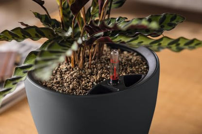 LECHUZA Classico Color 35 Slate, Self-Watering Round Planter, D13.8 H11.8 in, Slate Matt - color: Slate Matte, style: 35