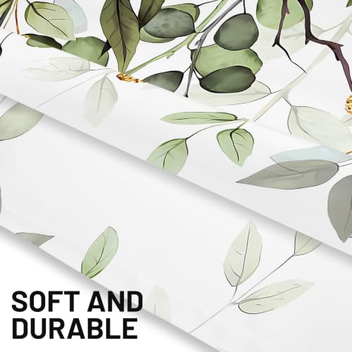 Sage Green Eucalyptus Leaves French Door Curtain 1 Panel, Privacy 26x40 in - color: Eucalyptus Leaves-green, size: 26"W x 40"L (Pack of 1)