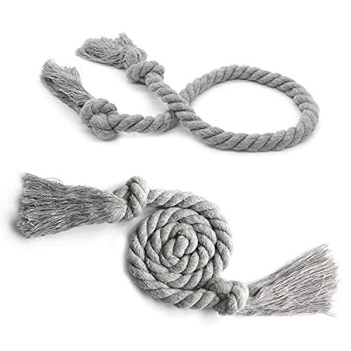 6 Pack Curtain Ties Rope, Outdoor Curtain Tiebacks, Natural Cotton Curtain Holders, Village Rustic Farmhouse Curtain Holdbacks, Nautical Curtain TieBacks for Patio Pergola Drapes, Grey - color: Grey Rope 6 Pack