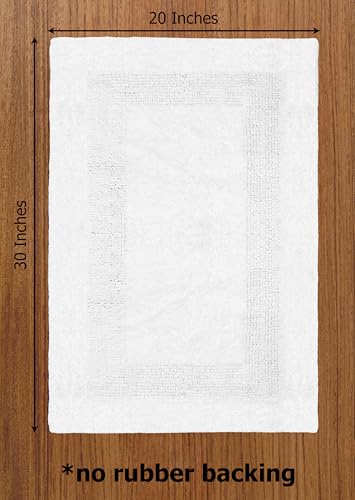 COTTON CRAFT 2 Pack Reversible Bath Mat - Soft Plush Bath Rug -20x30- White - color: White, size: 20x30 Inches