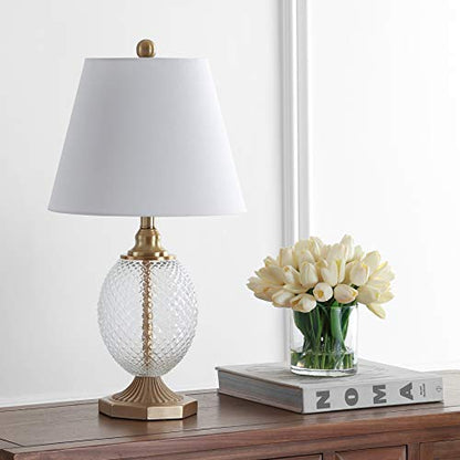 SAFAVIEH Kaiden Table Lamp, 24" Brass/Clear TBL4199A