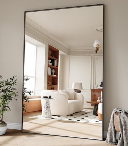 Koonmi 86"x40" Floor Mirror Full Length, Large Black Mirror - color: Black, size: 86"L x 40"W