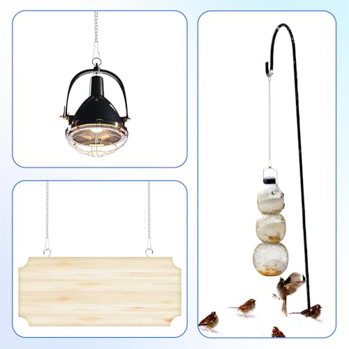 10Pcs Stained Glass Chain for Hanging Plants 10" Hanging Chain for Stained Glass Silver Decorative Chains for Hang Baskets Window Picture Bird Feeder House Planter Lanterns Ornaments