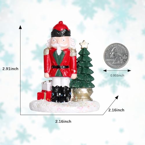 Mini Cute Nutcracker Figurine with Decorative Christmas Tree Great Decor - color: Nutcracker