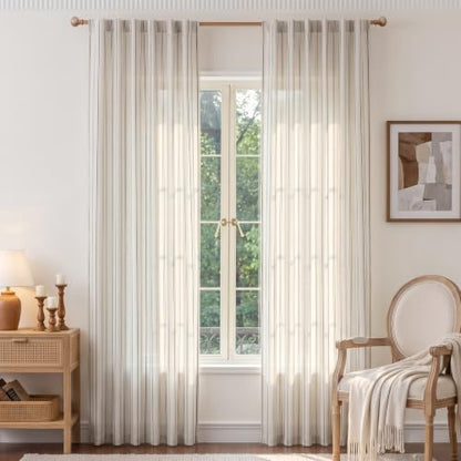 MYSKY HOME Black Striped Curtains 90 Inches Long for Living Room 2 Pieces - color: Black, size: 50"W x 90"L (Pack of 2)