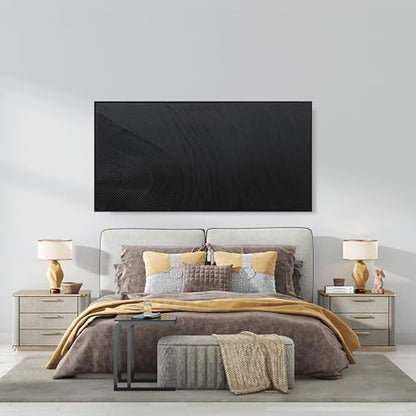 Framed Black Hand Painted Abstract Wall Art For Living Room 24"X 48" - color: Black, size: 48"L x 24"W