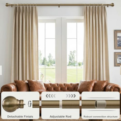 2 Pack Antique Bronze Curtain Rods 16-60 Inch Heavy Duty 1 Inch - color: Bronze, size: 16"-60"|2Pack