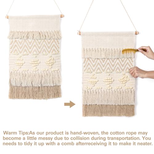Dremisland Macrame Wall Hanging Macrame Wall Decor Bohemian Beige Tapestry - color: Beige Wool Ball