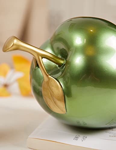 Apple Statue Fruit Sculpture Modern Decor Home Gift 7.0 Inch - color: Green
