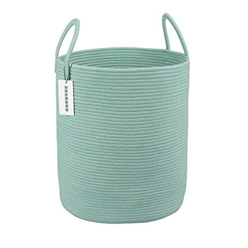 XUANGUO Cotton Rope Laundry Basket Hamper for Clothes Large Light Green - color: light green, size: Regular