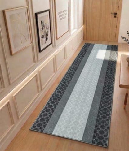 Custom Size Hallway Runner Rug, 31" x 3', Non Slip, Washable - color: Chain Grey, size: 2'7" x 3' (Runner)
