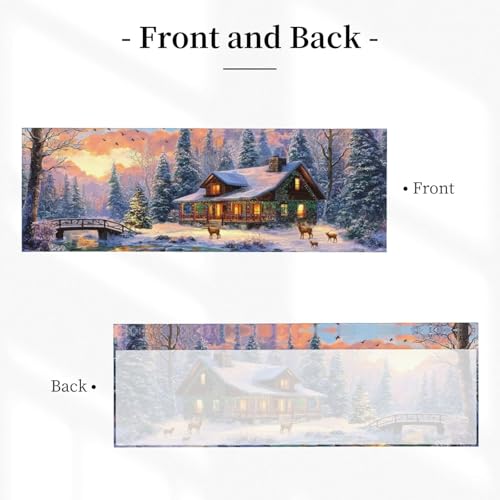 Christmas Snowflake Winter Valances for Windows Rod Pocket Curtain Valance 1 Panel Short Curtains for Kitchen Bathroom Living Room Bedroom Window Treatments - color: Christmas Snowflake