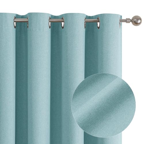 ChrisDowa Lake Blue Blackout Curtains 45 Inches Long 2 Panels for Bedroom - color: Sky Blue, size: 52"W x 45"L (Pack of 2)
