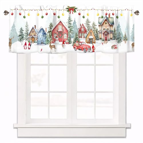 Christmas Kitchen Curtains Valances for Windows, 60x18 Inch 1 Panel - color: Christmas-lst-sd0691, size: 60"W x 18"L (Pack of 1)