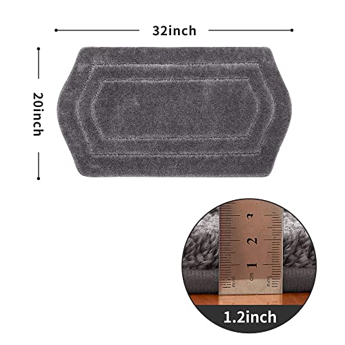 COSY HOMEER Plush Non-Slip Bath Mat, Grey, 20" x 32" - color: Grey, size: 20" x 32" (Oval)