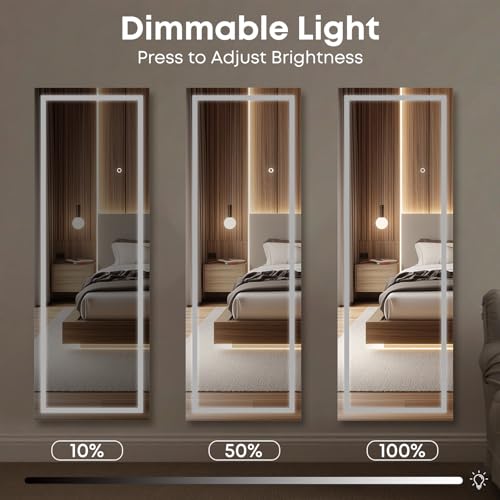 Kosmonia 56"x18" Full Length LED Mirror with Lights - color: Frameless-led, size: 56"L x 18"W