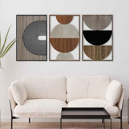 Mid Century Modern Wood Wall Art, Boho Wooden Wall Art for Home & Office, Abstract Wood Wall Decor in Midcentury Modern Style, Home Gift