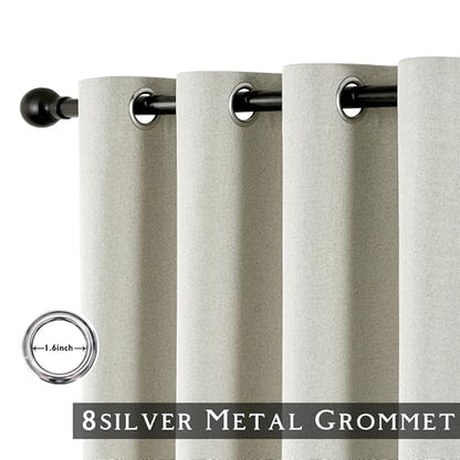ChrisDowa Greyish Beige Blackout Curtains 45 Inches 2 Panels for Bedroom - color: Greyish Beige, size: 52"W x 45"L (Pack of 2)