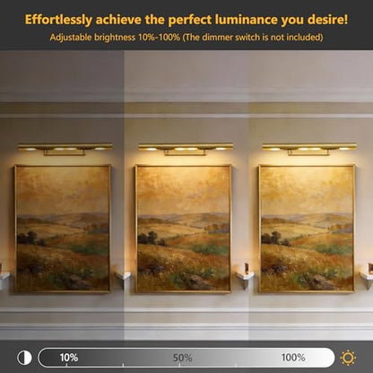 30 inch Hardwired Picture Light for Wall Brass Picture Lighting - color: Brass, size: 30in