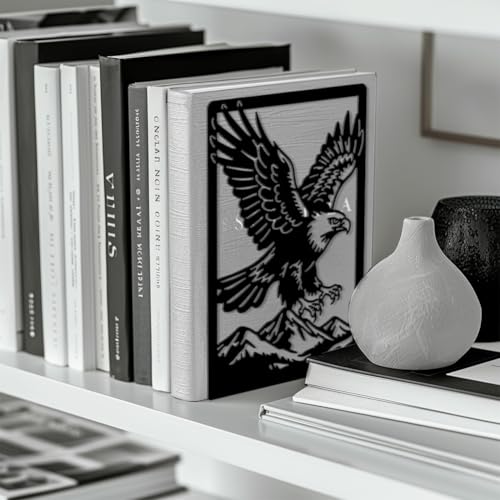 Peacoblue 5.3"x4.3"x7.9" Metal Bookends, Heavy Duty Book Ends for Shelves - style: Eagle