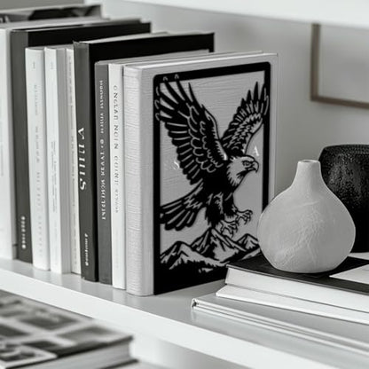 Peacoblue 5.3"x4.3"x7.9" Metal Bookends, Heavy Duty Book Ends for Shelves - style: Eagle