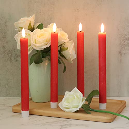 GenSwin Flameless Taper Candles LED Battery Operated Remote Timer Red - color: 6-Red