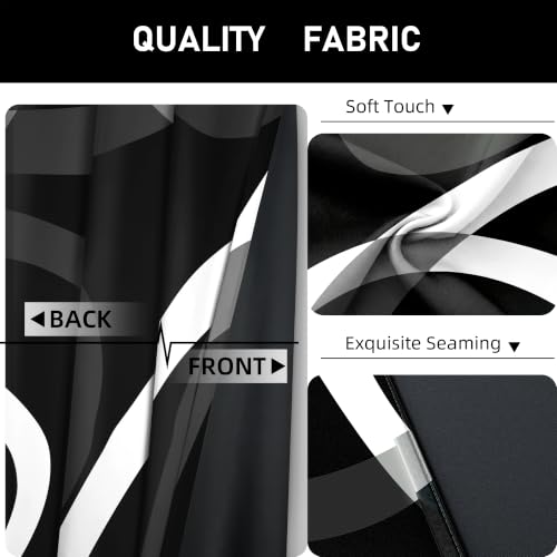 weesire Black and White Blackout Curtains, 52 x 84 Inch, Grommet, 2 Panels - color: P1-black, size: 52"W x 84"L (Pack of 2)