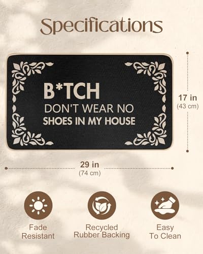 Miss Adola Door Mat, Home Decor, 17x29 Inch, No Shoes - color: I-no Shoes