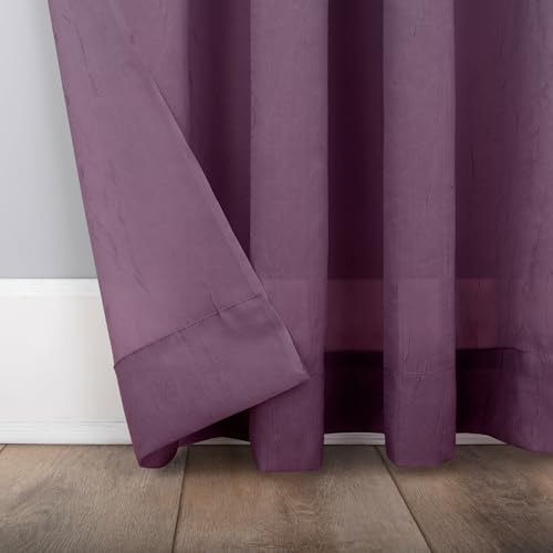 No. 918 Erica Crushed Sheer Voile Rod Pocket Curtain Panel, 51" x 84", Purple - color: Purple, size: 51"W x 84"L (Pack of 1)