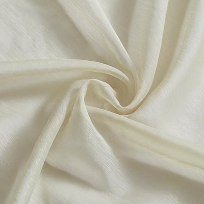HLC.ME Semi Sheer Grommet Window Curtains, 2 Panels, 54x84 Inch, Beige - color: Beige, size: 54"W x 84"L (Pack of 2)