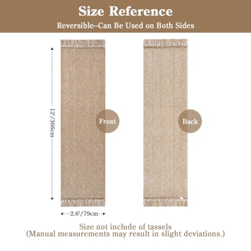 Collive Kitchen Carpet Runners for Hallway 2.6x12ft, Washable Bathroom Rugs - color: Tan/Cream, size: 2.6' x 12' (Rectangular)