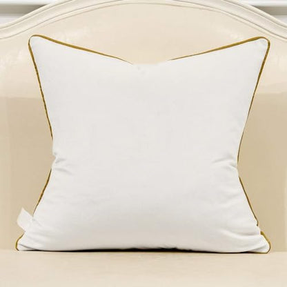 Avigers Throw Pillow Cover 18 x 18 Inch, White Gold, Velvet, Hidden Zipper - color: White, Gold, size: 18" x 18" (Pack of 1)